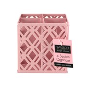 Wholesale - 4-SECTION METAL SQUARE ORGANIZER W/DIAMOND PATTERN, UPC: 769898262319
